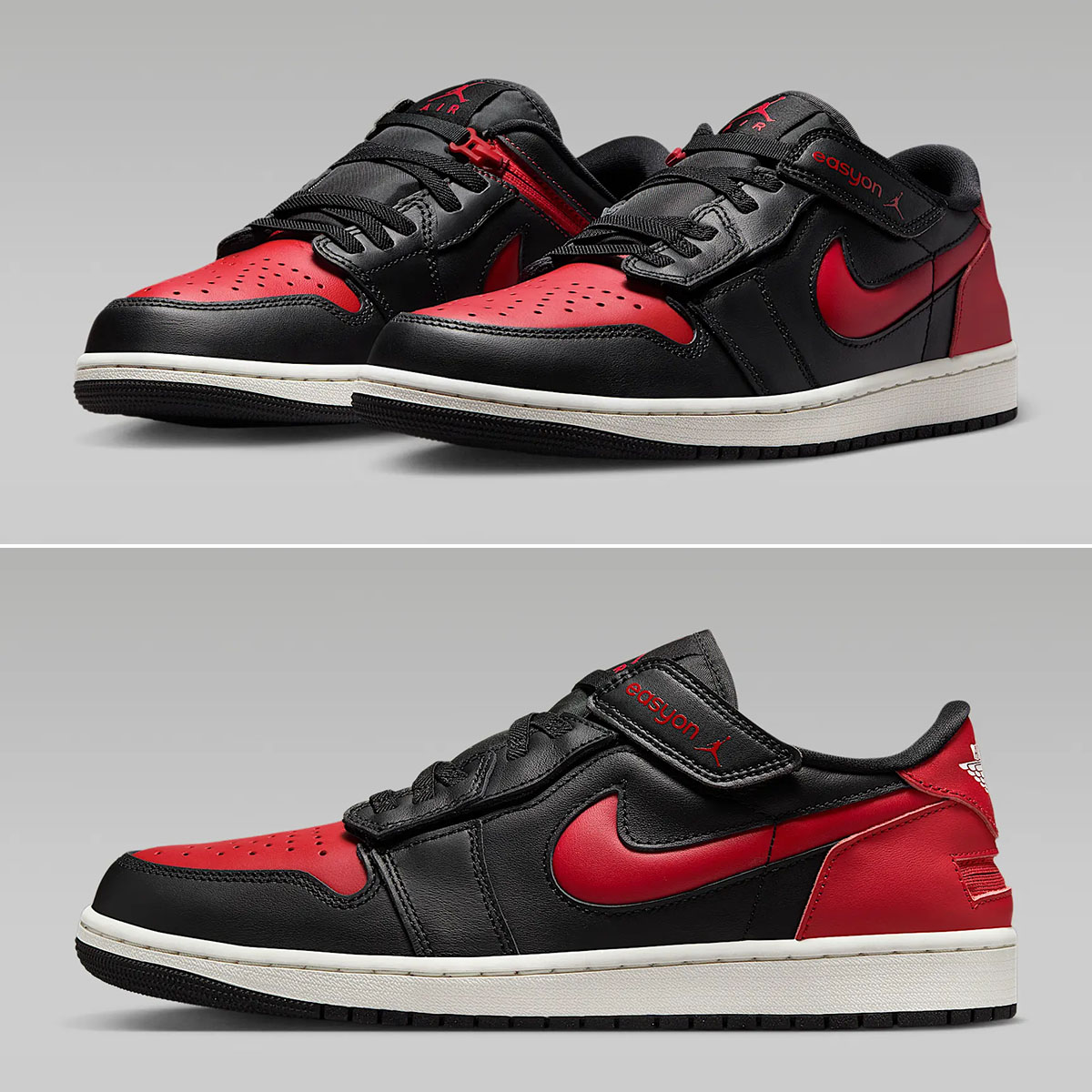 Air Jordan 1 Low EasyOn Black Varsity Red Mens Shoes