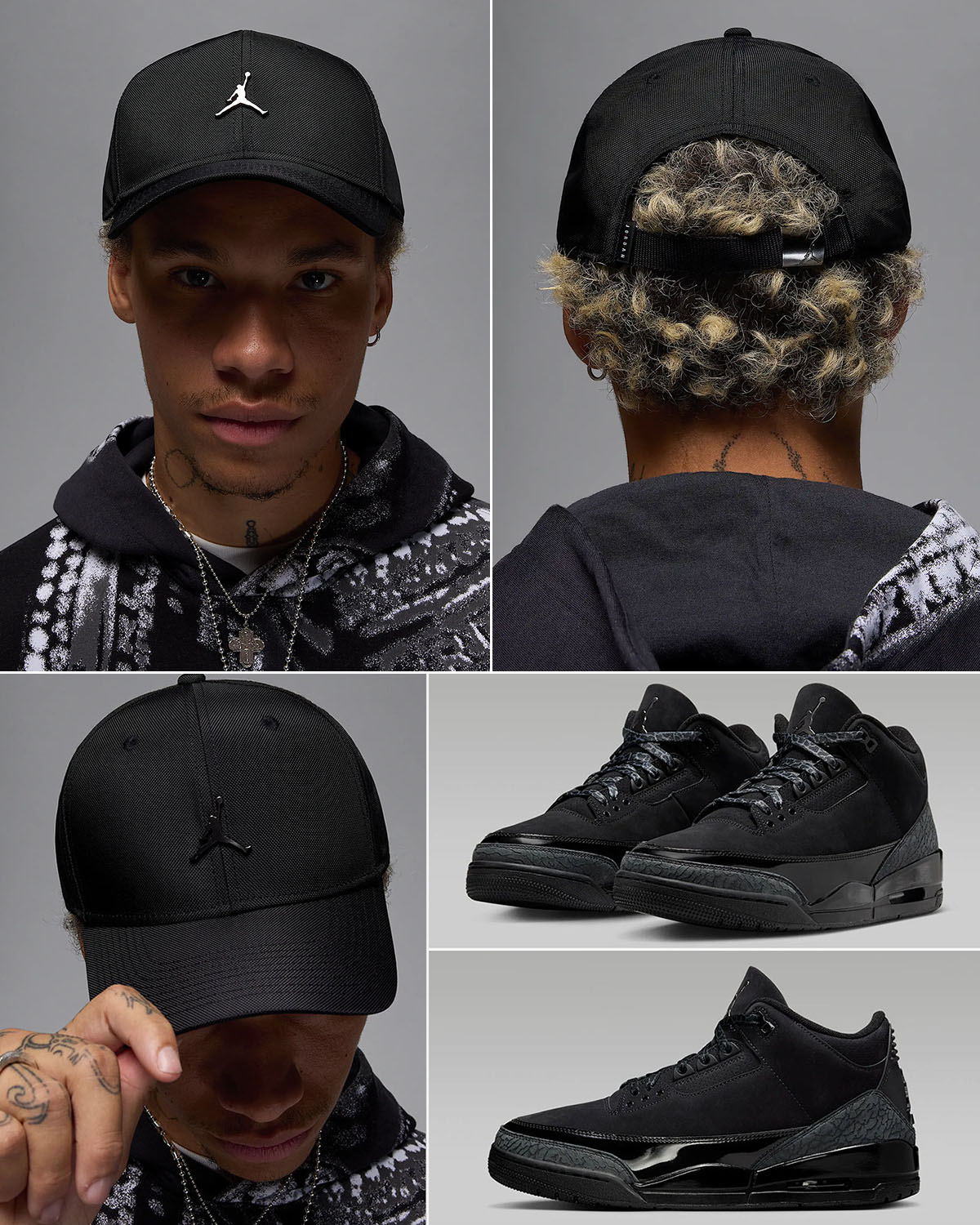 Air Jordan 3 Black Cat 2025 Hat