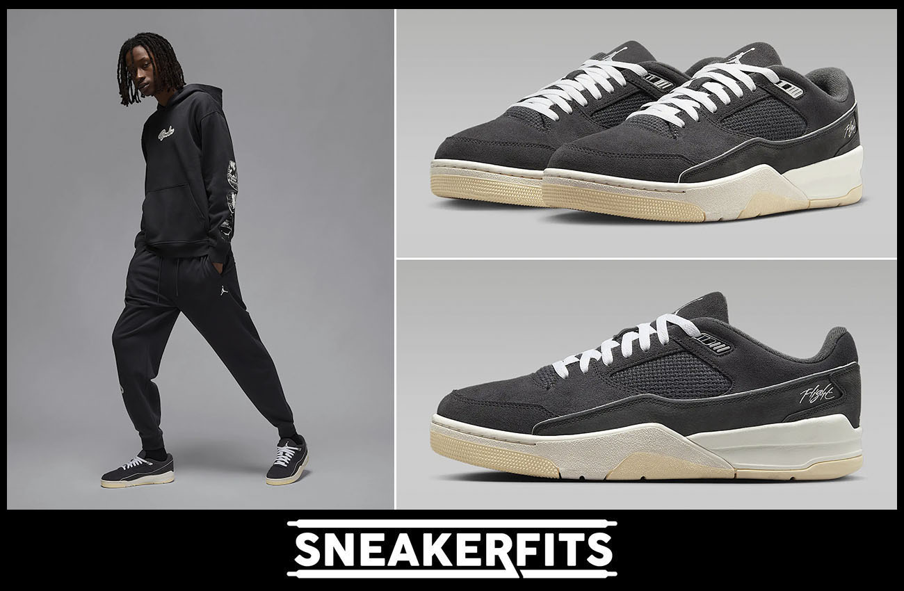 Jordan Flight Court Anthracite Sneakers And Outfits