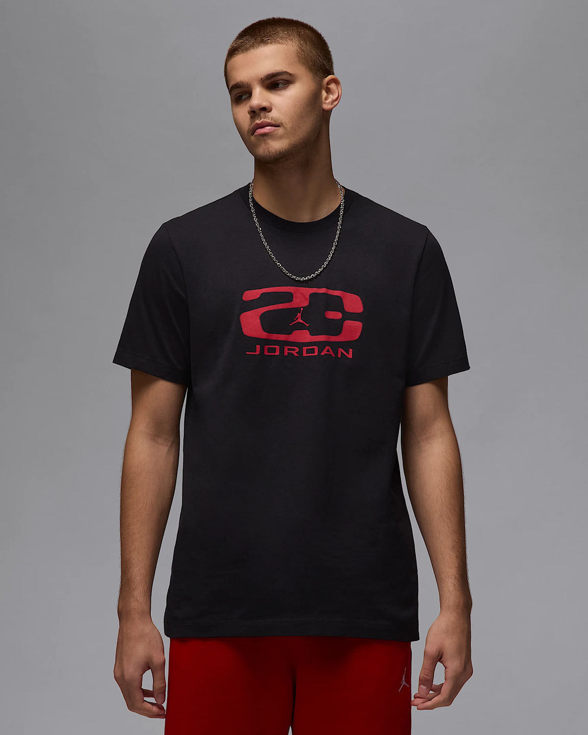 Jordan Flight Essentials Mens T Shirt Black Varsity Red 1