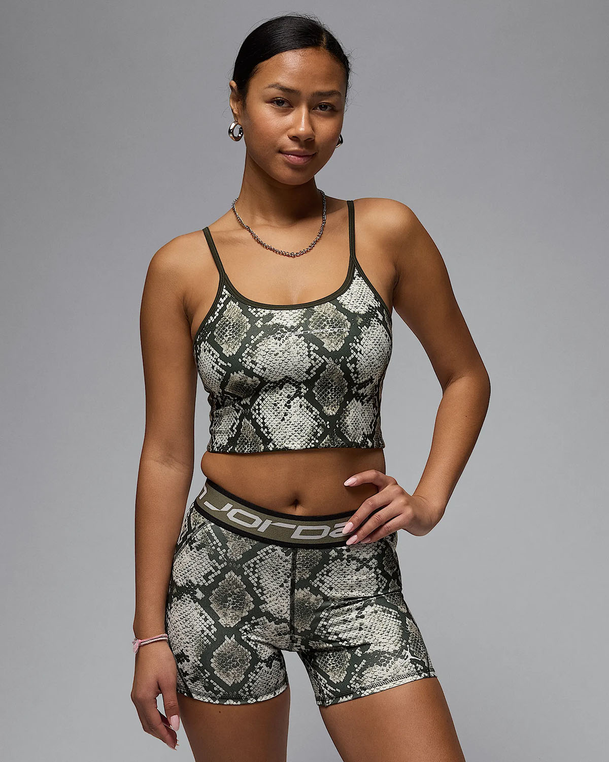 Jordan Sport Womens Snakeskin Printed Cropped Tank Top 2