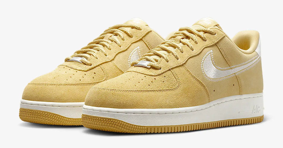 Nike Air Force 1 Low Buff Gold Mens Shoes 1