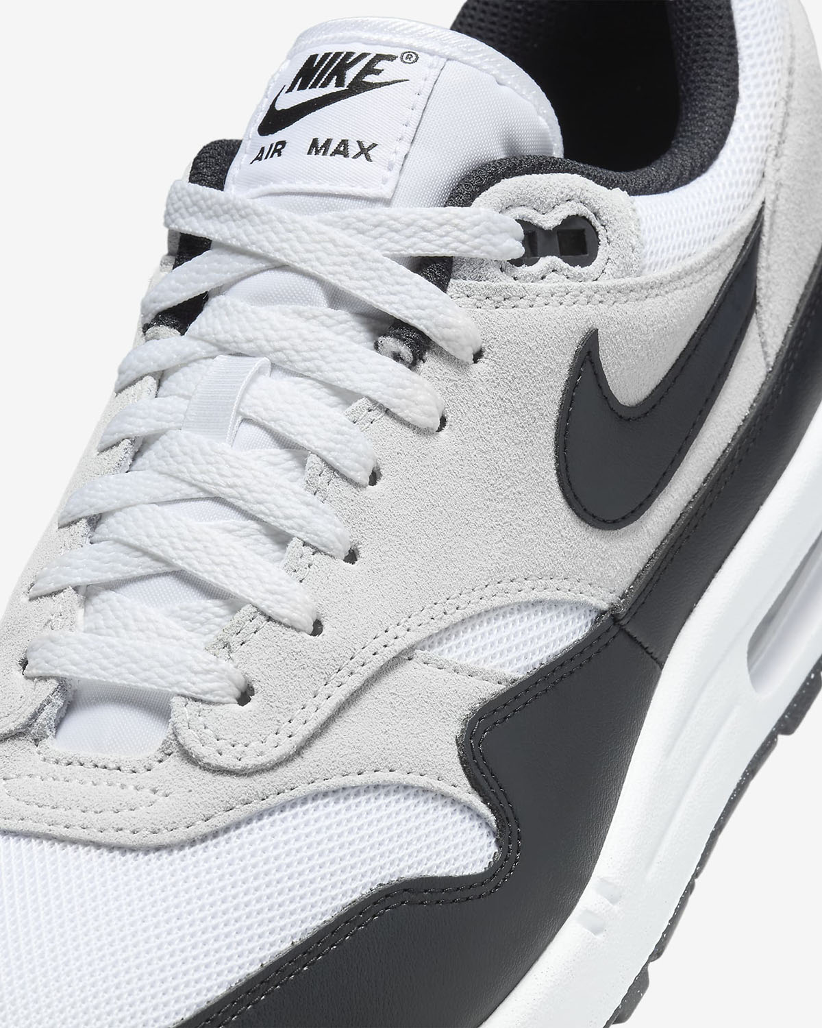 Nike Air Max 1 White Pure Platinum Black Mens Shoes 7