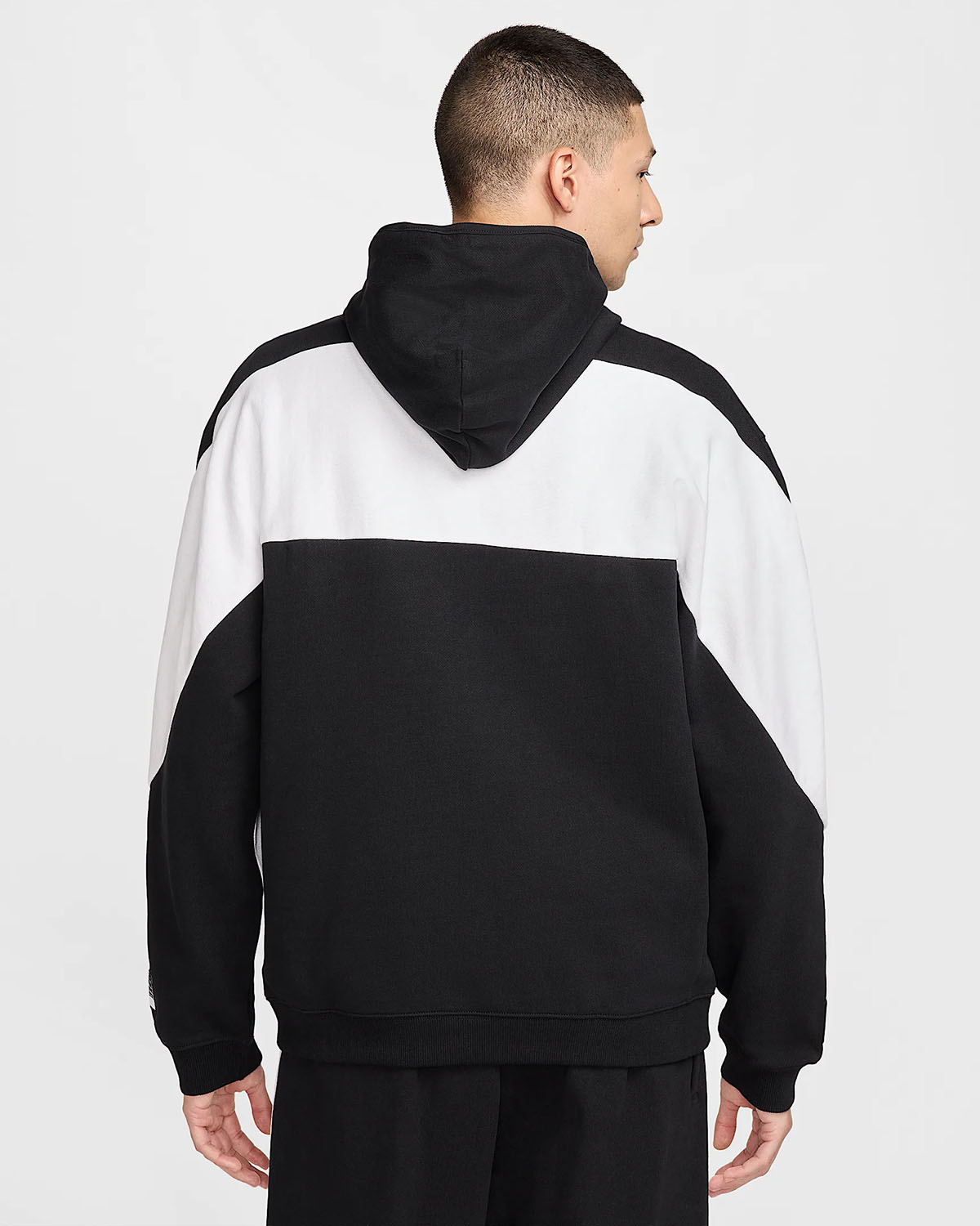 Nike Air Mens Fleece Pullover Hoodie Black White 2