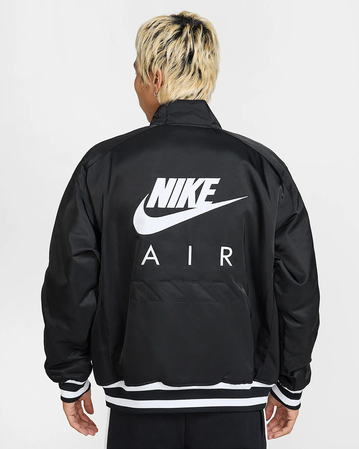 Nike Air Mens Varsity Jacket Black White 2