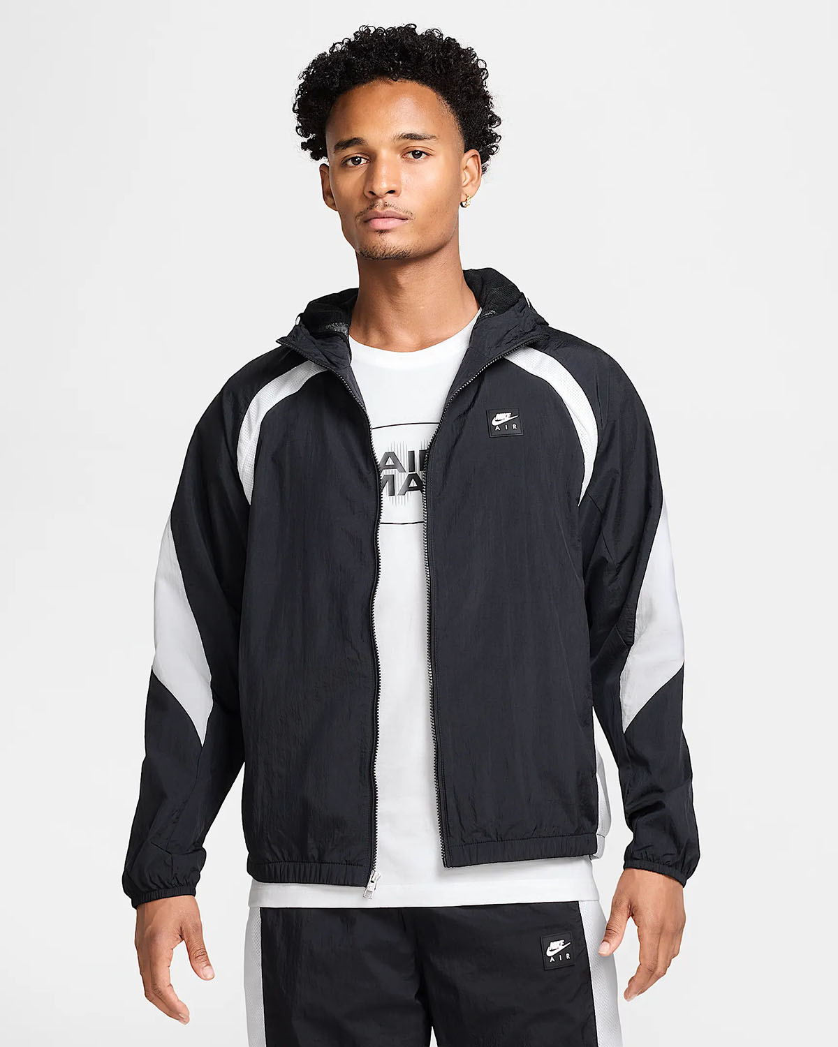 Nike Air Mens Woven Jacket Black White 1