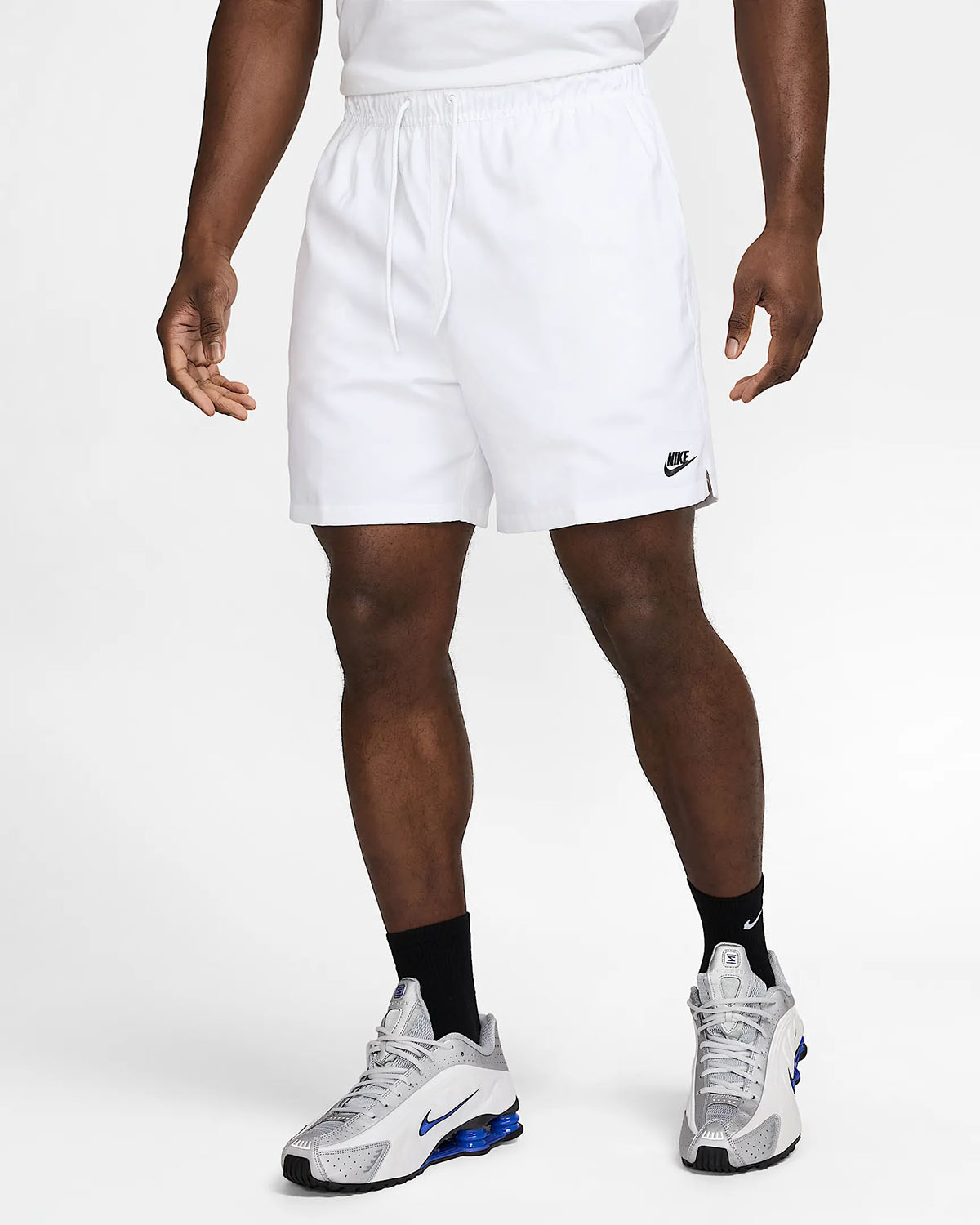 Nike Club Woven Flow Shorts White Black