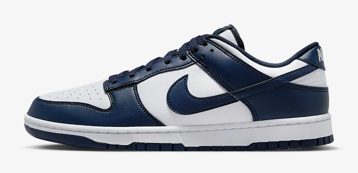 Nike Dunk Low White Midnight Navy Mens Shoes 2