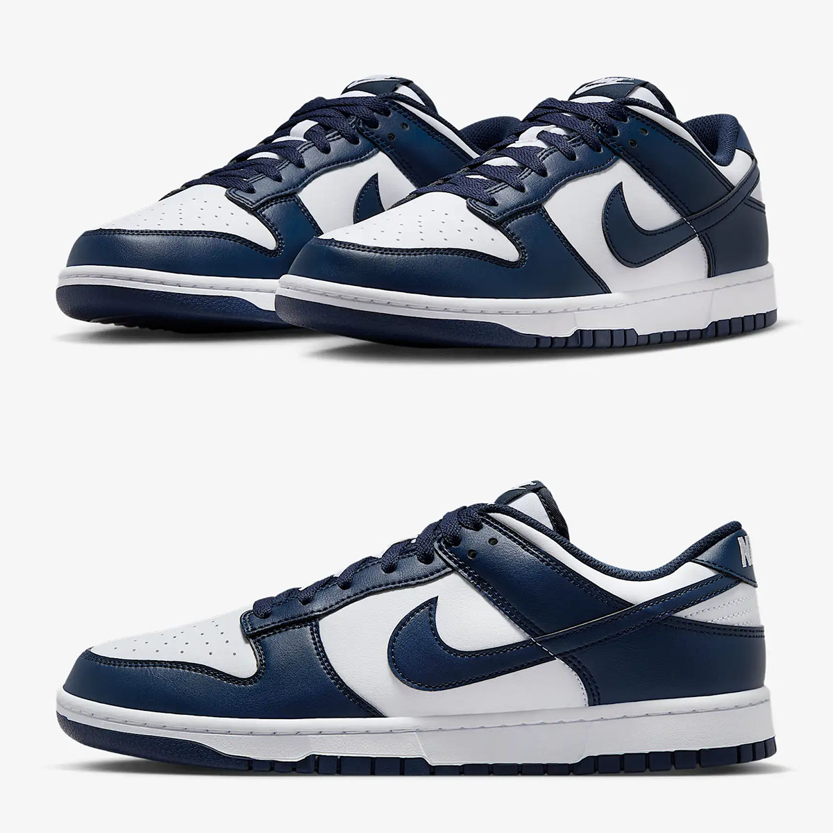 Nike Dunk Low White Midnight Navy Mens Shoes