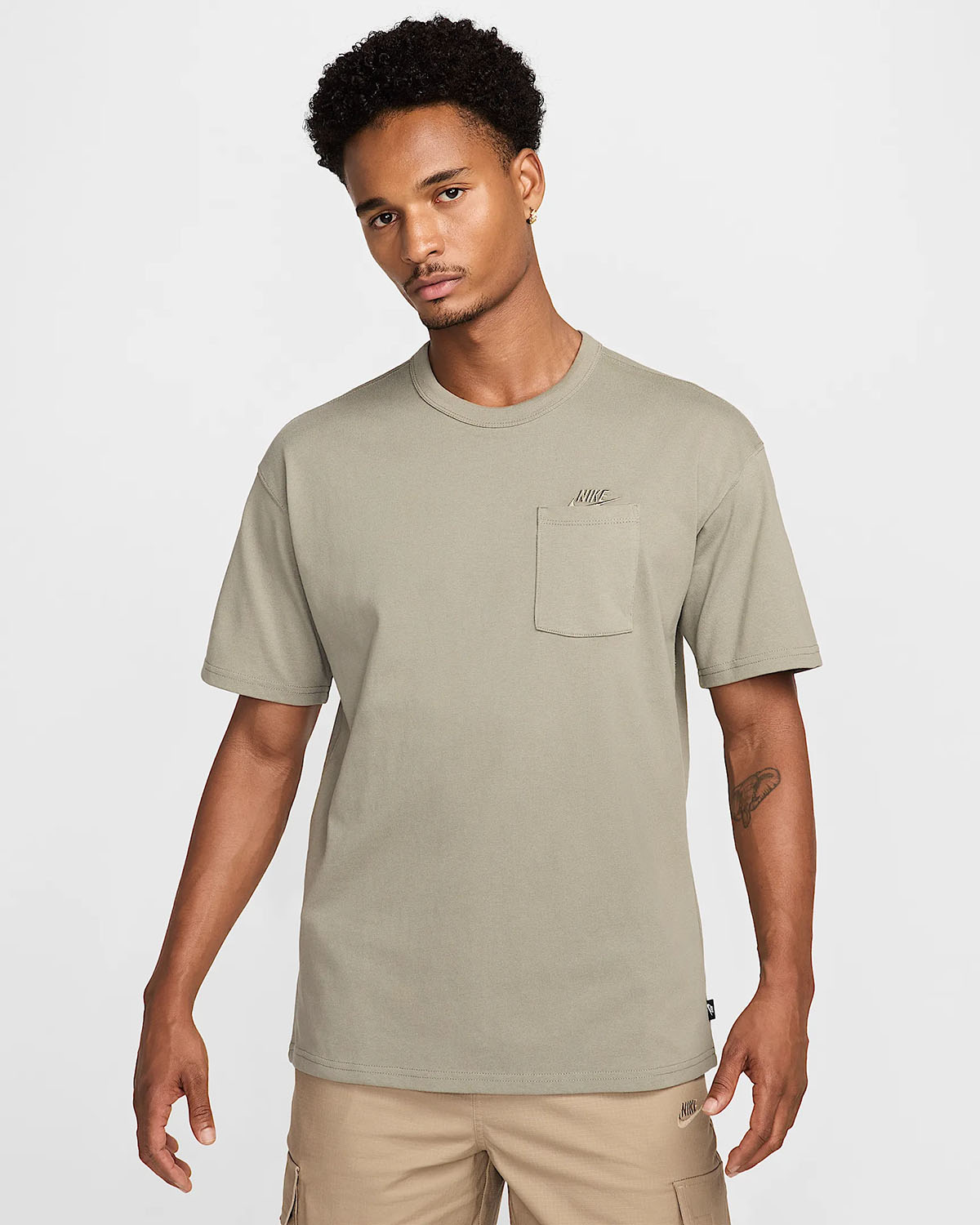 Nike Sportswear Premium Essentials Mens Pocket T Shirt Light Army