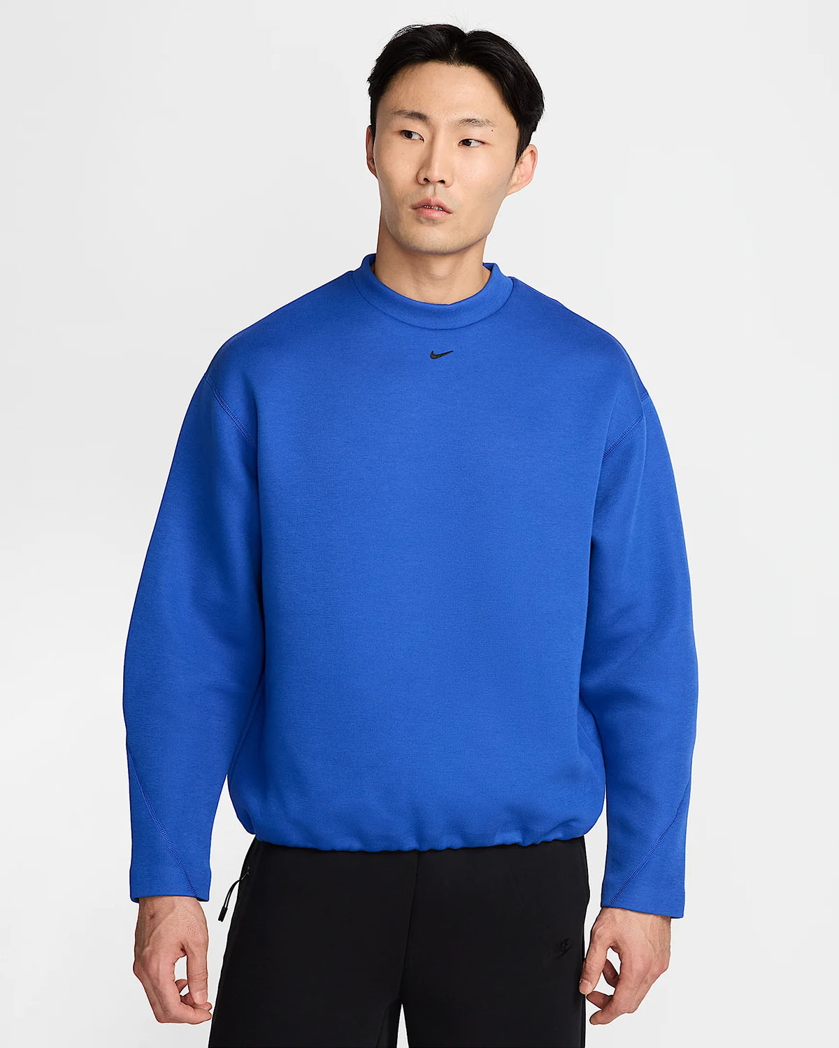 Nike Tech Fleece Mens Crew Sweatshirt Game Royal Black