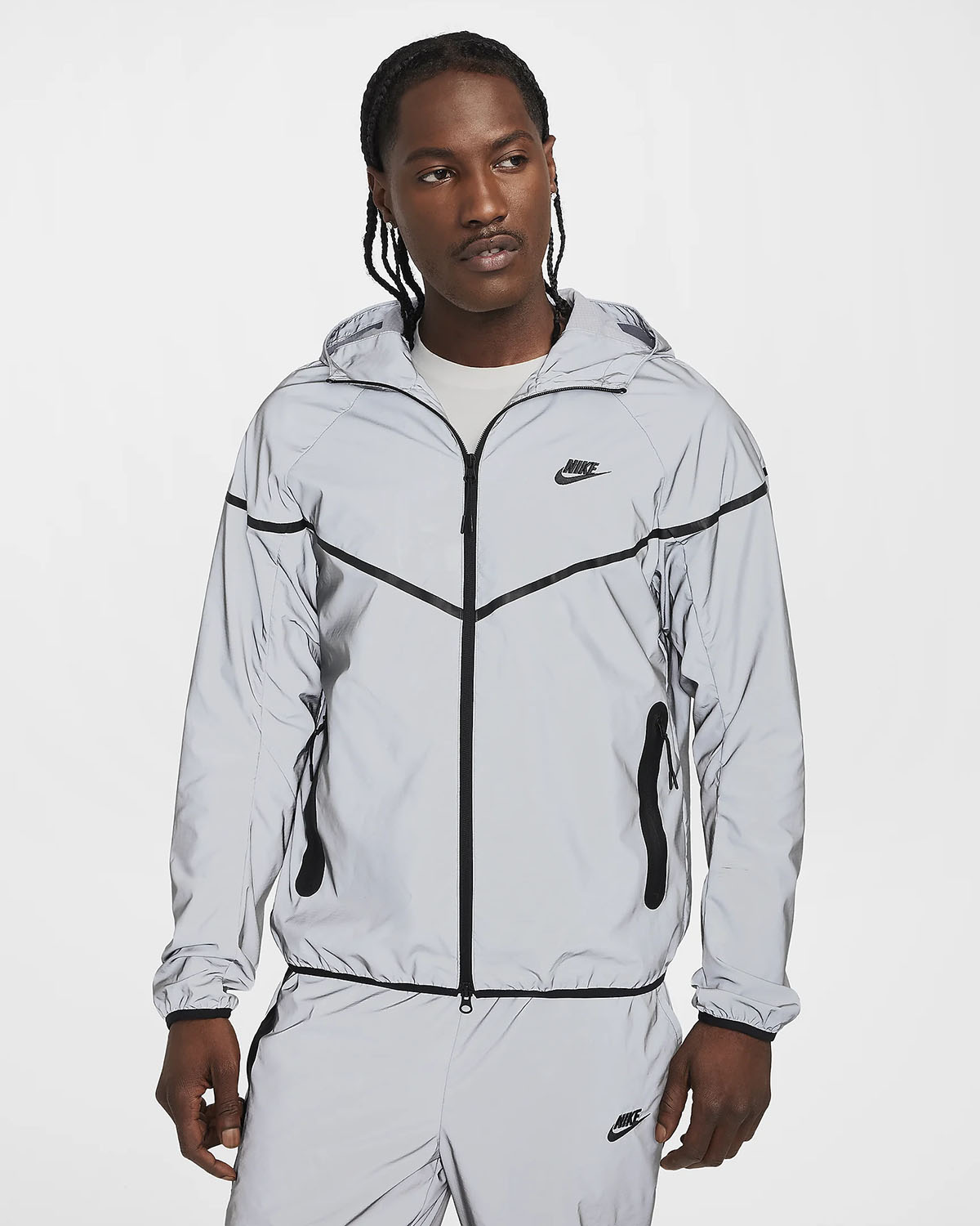 Nike Tech Woven Flash Jacket Reflect Silver Black 1