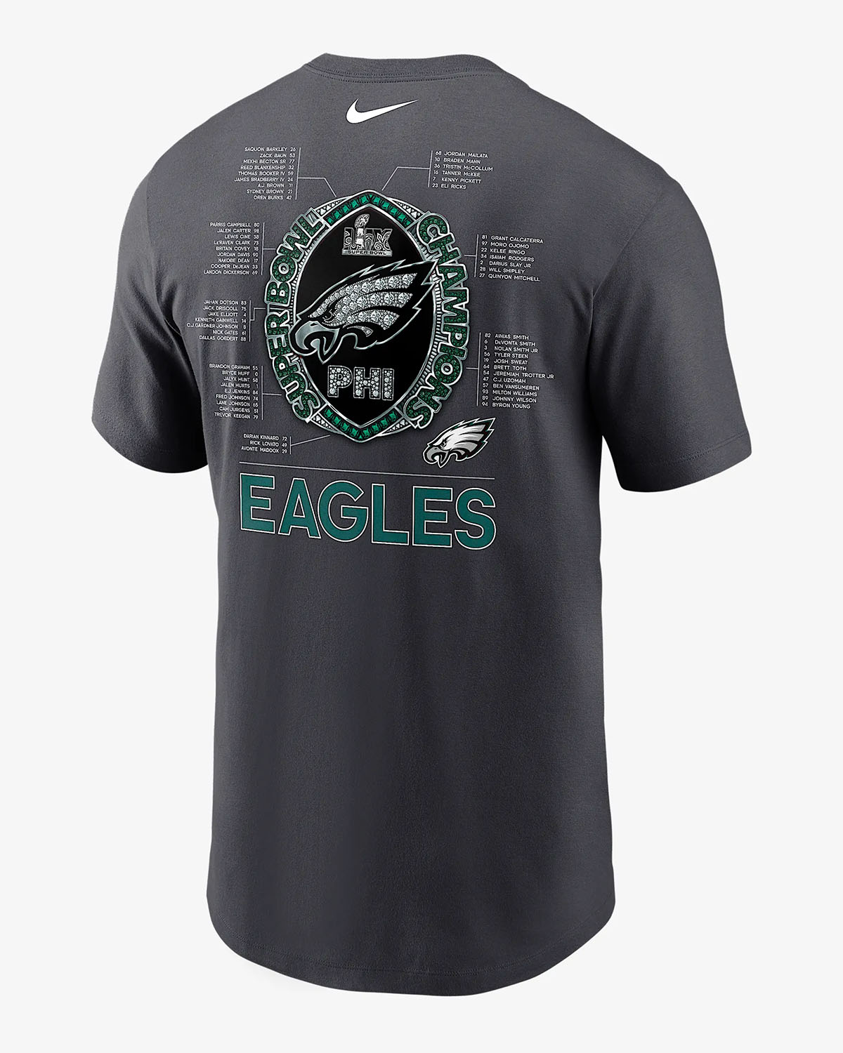 Philadelphia Eagles Super Bowl LIX Champions Roster Shirt 2