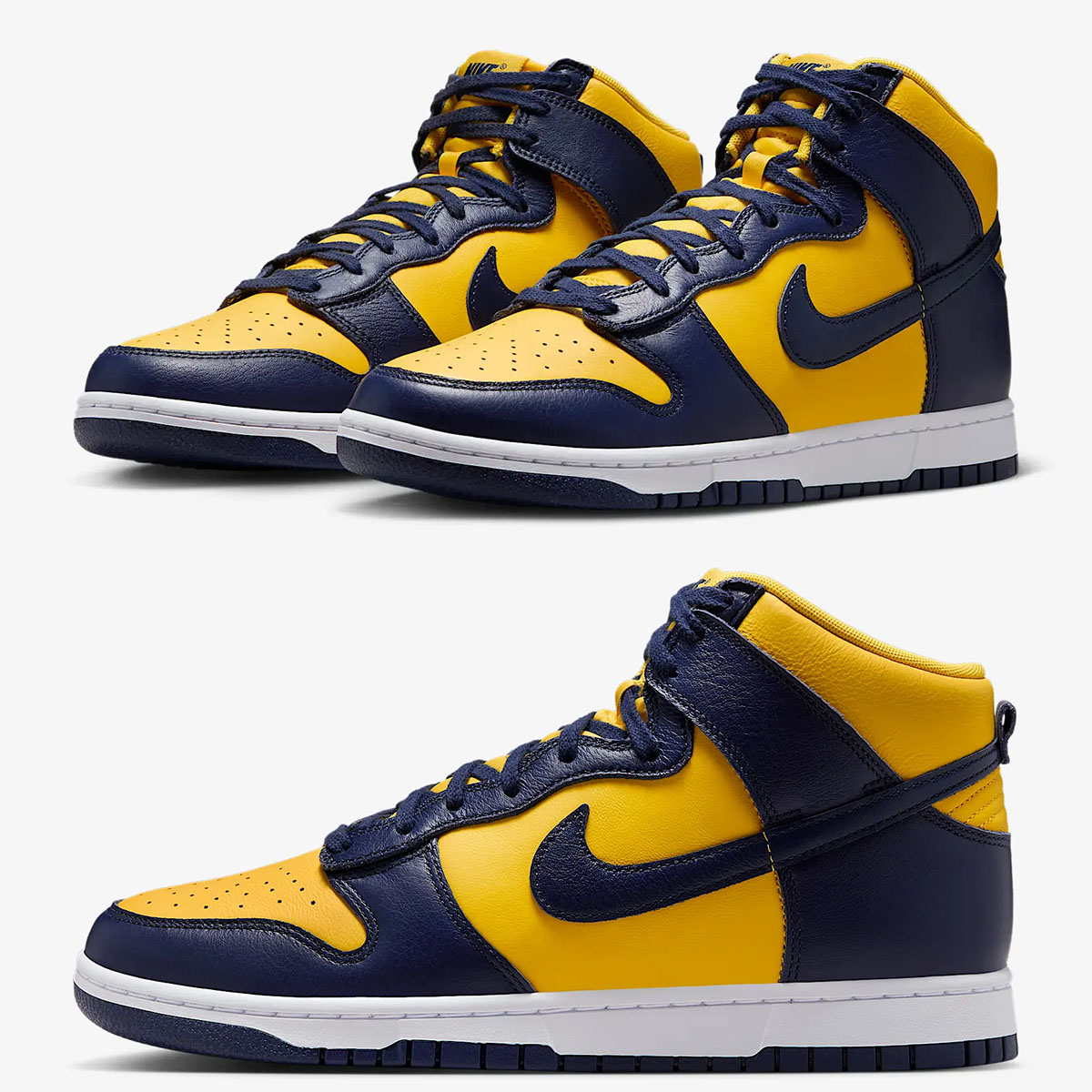 Nike Dunk High Michigan Varsity Maize Midnight Navy Mens Sneakers