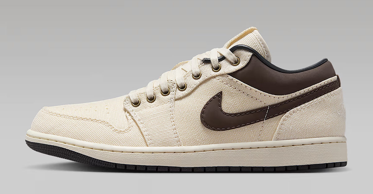 Air Jordan 1 Low Premium Pale Ivory Off Noir Baroque Brown Mens Shoes Sneakers IB8058-110-02