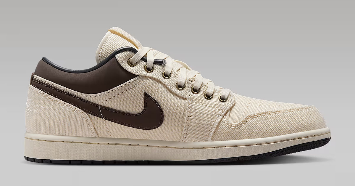 Air Jordan 1 Low Premium Pale Ivory Off Noir Baroque Brown Mens Shoes Sneakers IB8058-110-03