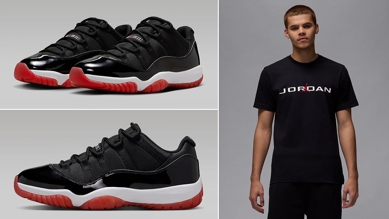 Air Jordan 11 Low Bred x Jordan Air Black T Shirt Outfit