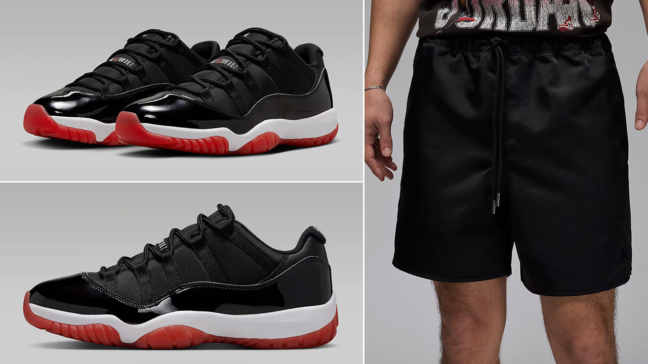 Air Jordan 11 Low Bred x Jordan Essential Woven Shorts Outfit