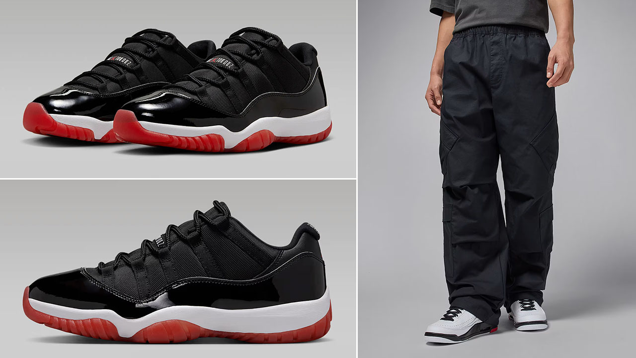 Air Jordan 11 Low Bred x Jordan Flight Utility Pants Outfit