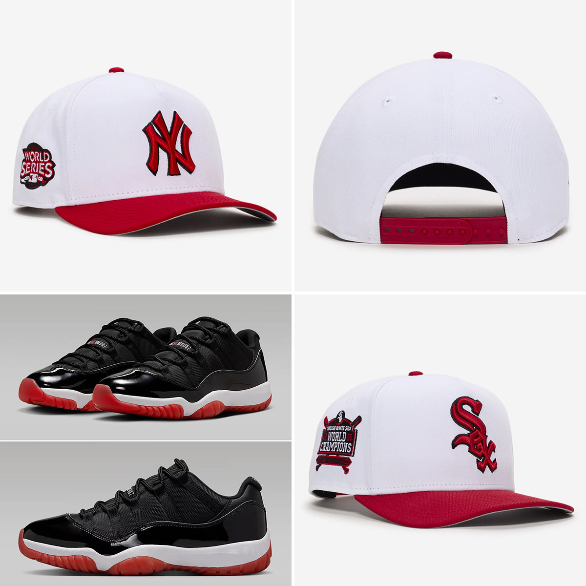 Air Jordan 11 Low Bred x New Era A Frame Snapback Hats