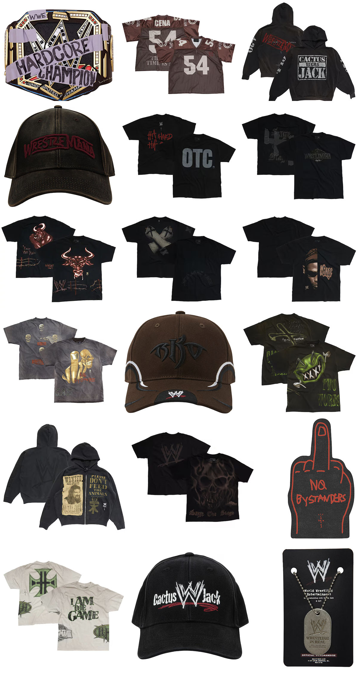 Cactus Jack WWE Travis Scott WrestleMania 41 Collection Shirts Hats Hoodies Title Belt Collectibles Merchandise