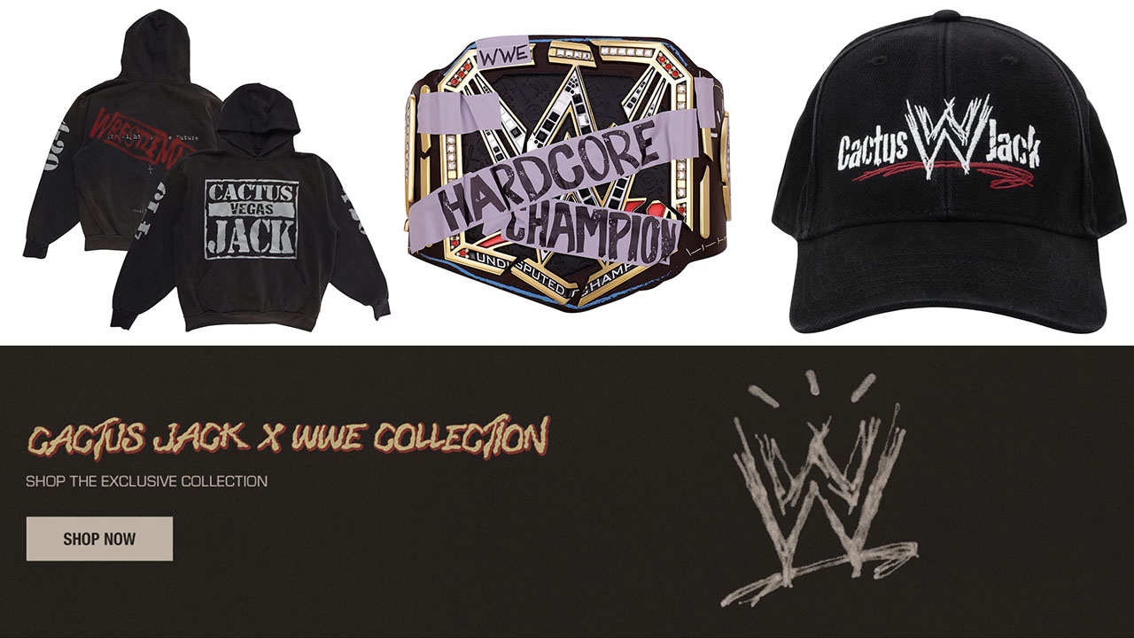 Cactus Jack WWE WrestleMania 41 Collection Travis Scott Shirts Hats Clothing Gear