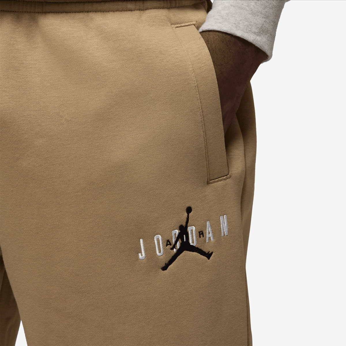 Jordan Brooklyn Fleece Oversized Pants Tan 2