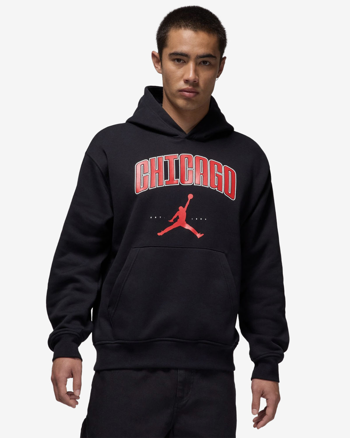 Jordan Chicago City Black Red Pullover Hoodie