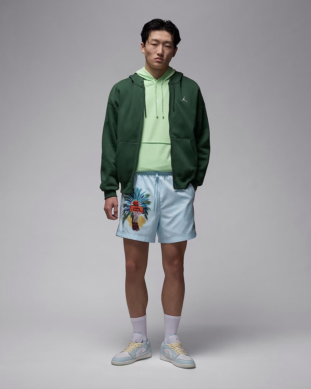 Jordan Essentials Summer 2025 Mens Woven Shorts Glacier Blue Outfit