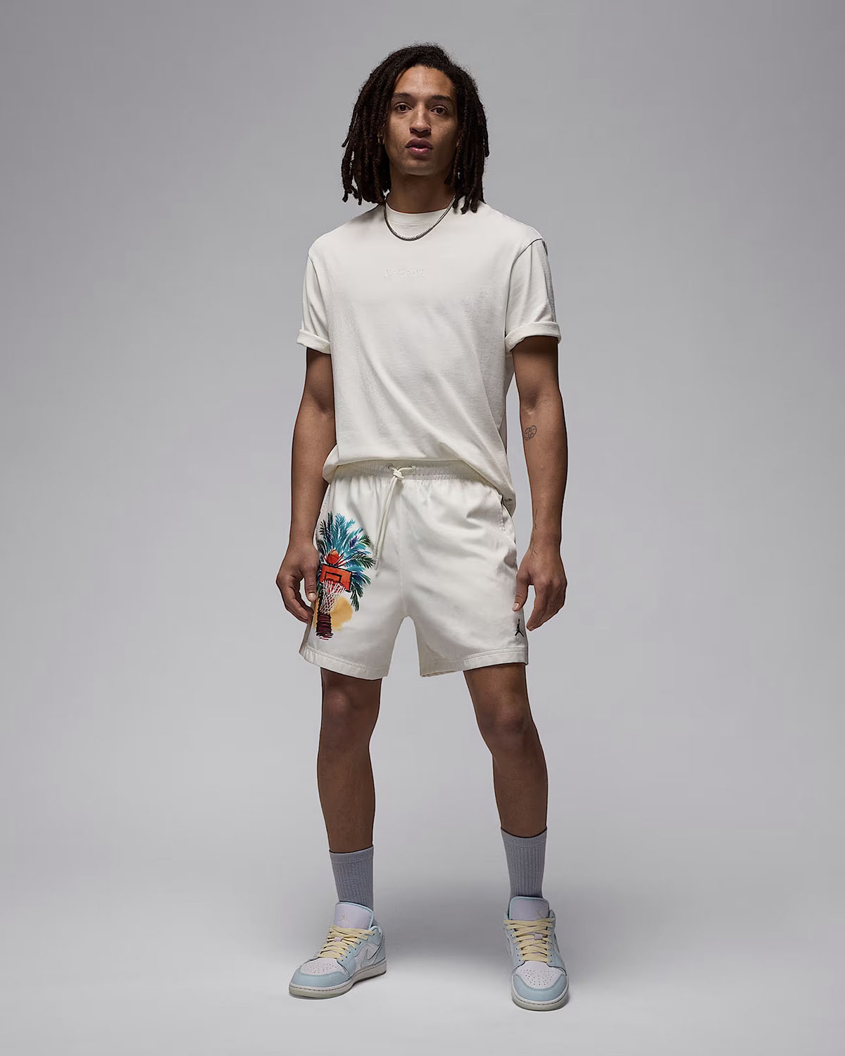 Jordan Essentials Summer 2025 Mens Woven Shorts Sail Outfit