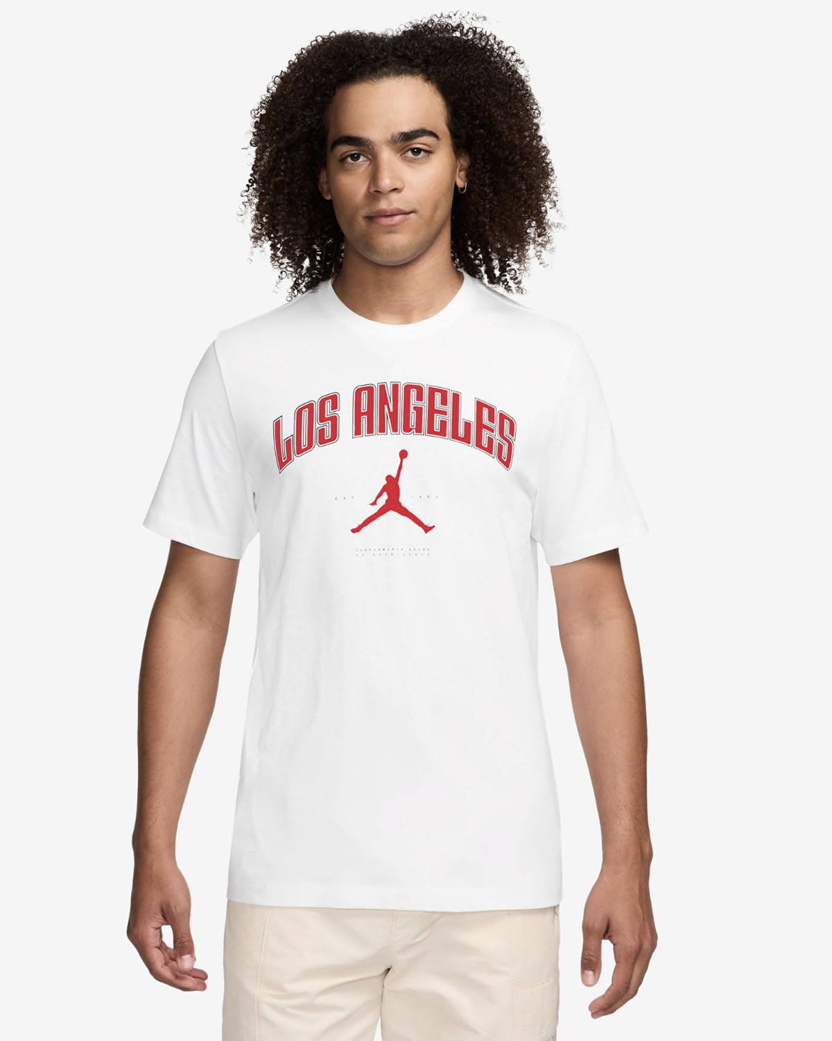 Jordan Los Angeles City White Red T Shirt