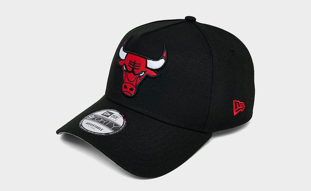 New Era Chicago Bulls A Frame Snapback Hat Black Red 2