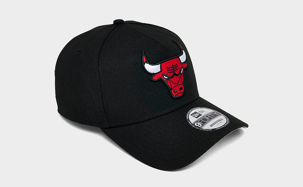 New Era Chicago Bulls A Frame Snapback Hat Black Red 3