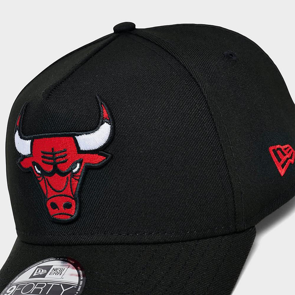 New Era Chicago Bulls A Frame Snapback Hat Black Red 4