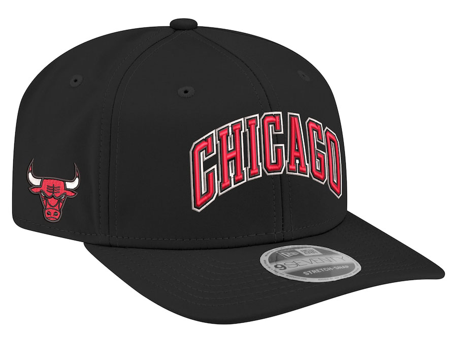 New Era Chicago Bulls Jersey Hook 9Seventy Stretch Snapback Hat Black White Red 2