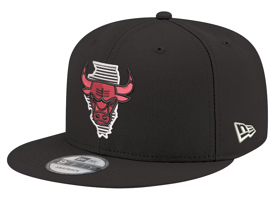 New Era Chicago Bulls State Pride 9Fifty Snapback Hat Black White Red