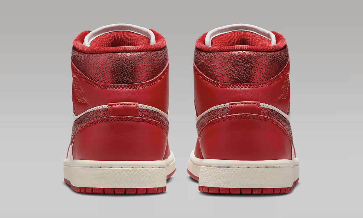 Air Jordan 1 Mid Ruby Sail Varsity Red Sneakers 5