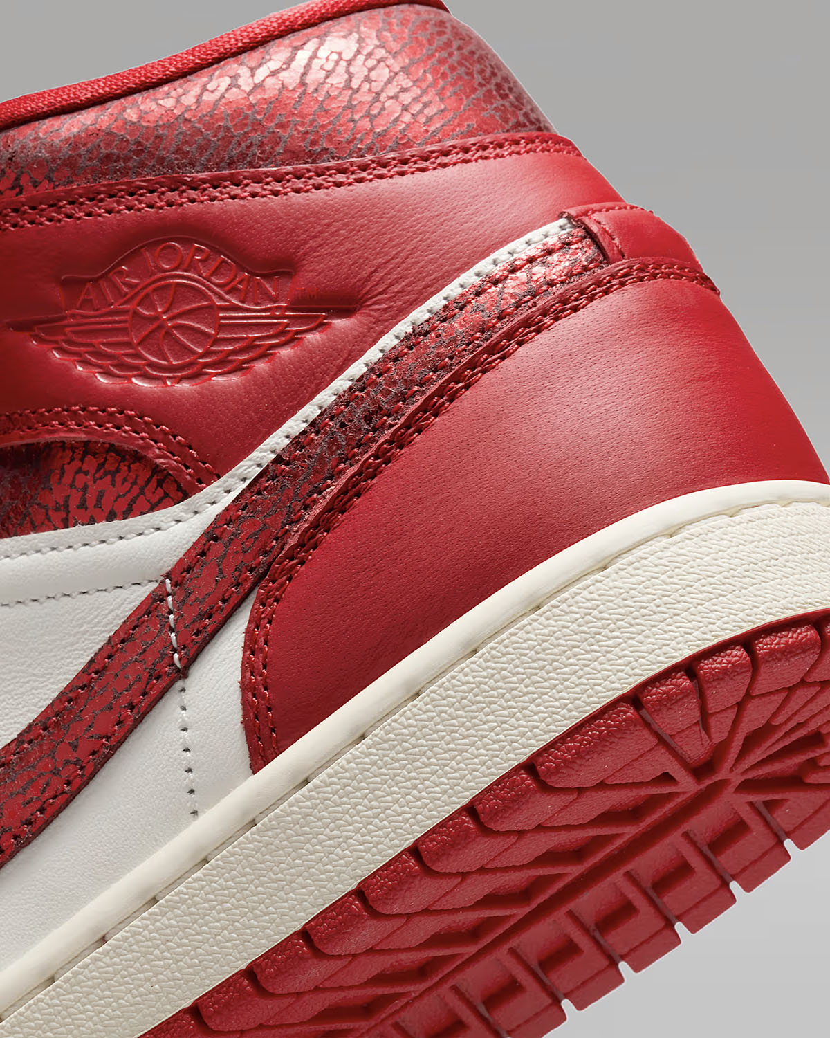 Air Jordan 1 Mid Ruby Sail Varsity Red Sneakers 8