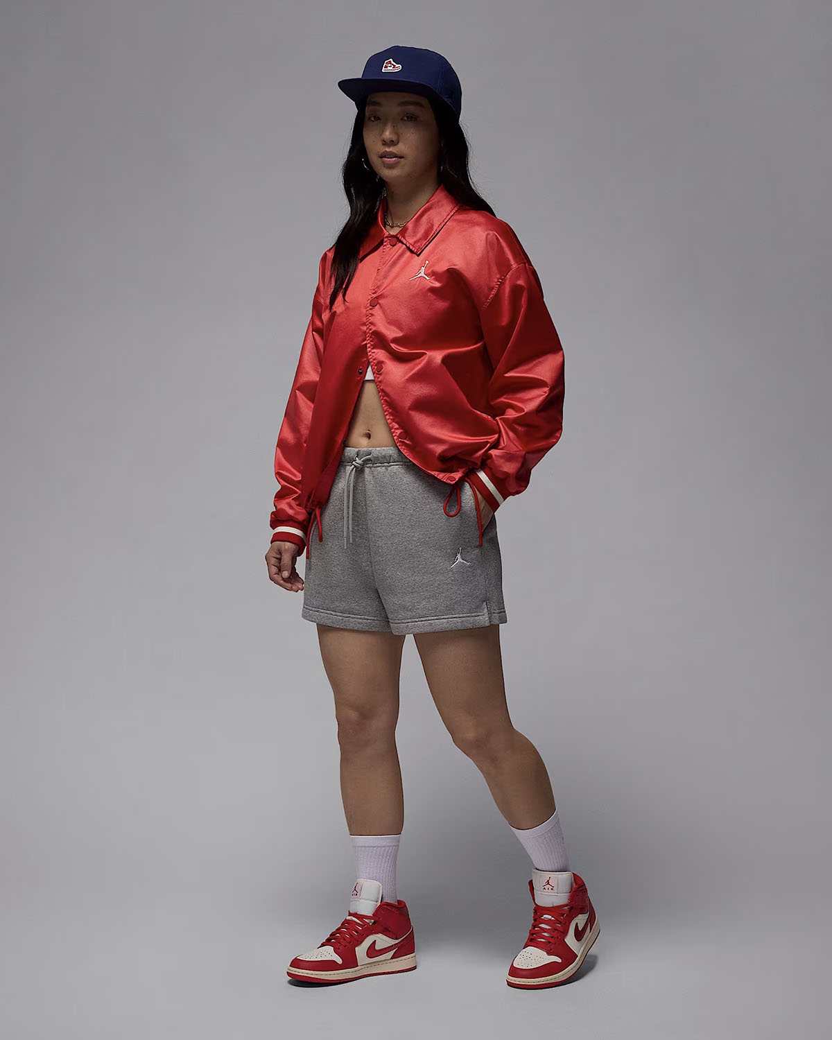 Air Jordan 1 Mid Ruby Sail Varsity Red Sneakers 9