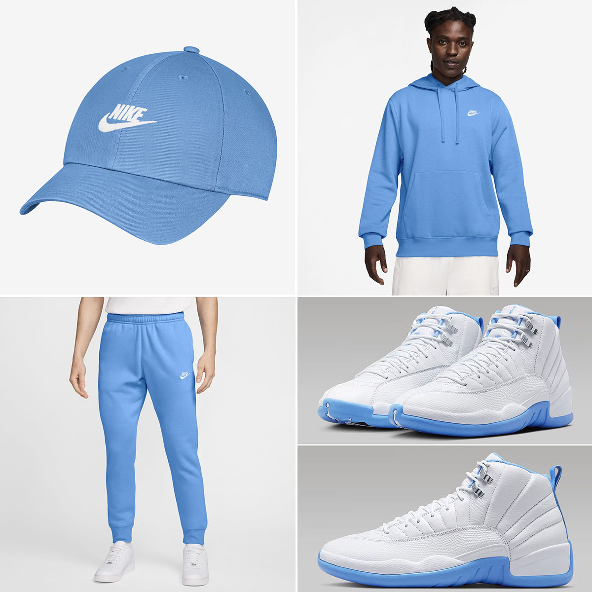 Air Jordan 12 Melo 2025 Outfit Nike Club Fleece Hoodie Jogger Pants Hat to Match Sneakers