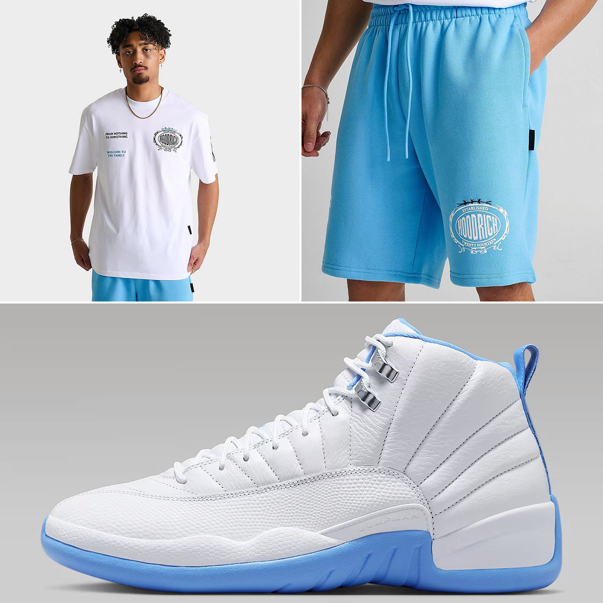 Air Jordan 12 Melo 2025 Sneakers x Hoodrich Shirt and Shorts Streetwear Outfit