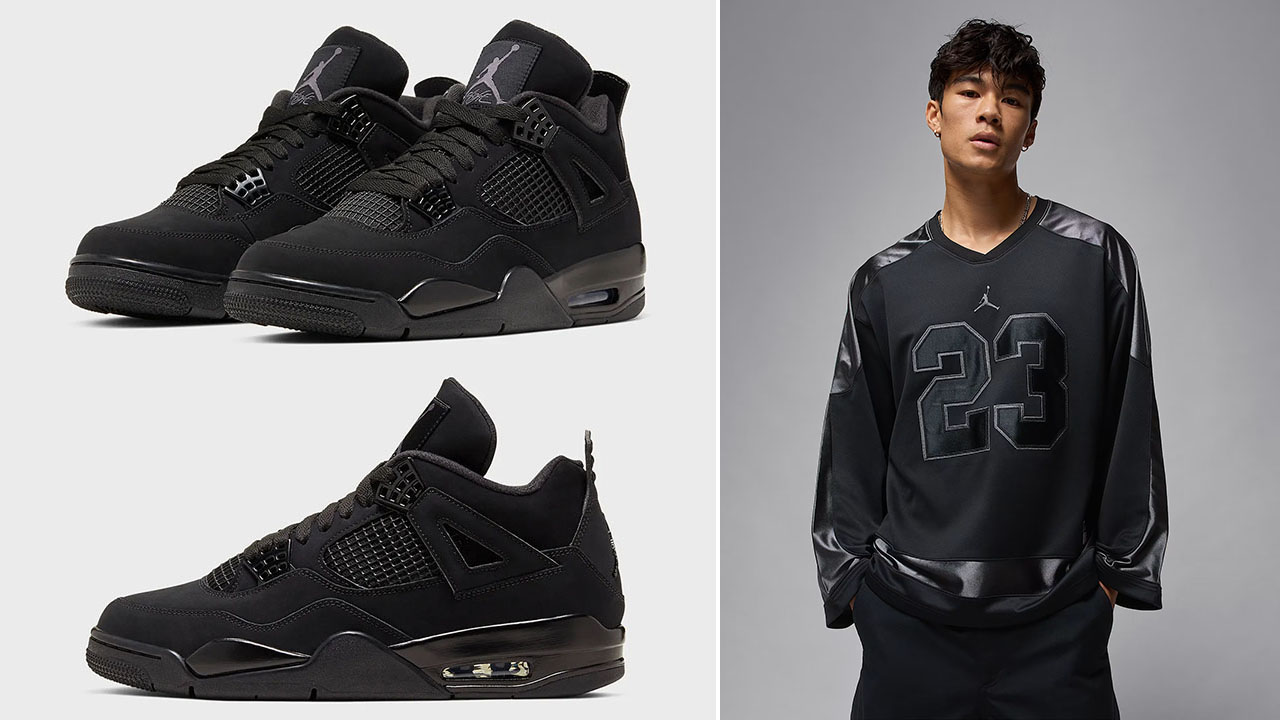 Air Jordan 4 Black Cat 2025 Shoes x Jordan Brooklyn Mens Collegiate Hockey Jersey