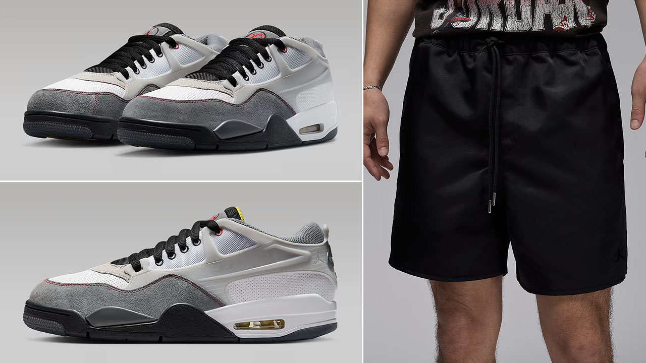 Air-Jordan-4-RM-Premium-Smoke-Grey-Sneakers-Shorts-Outfit