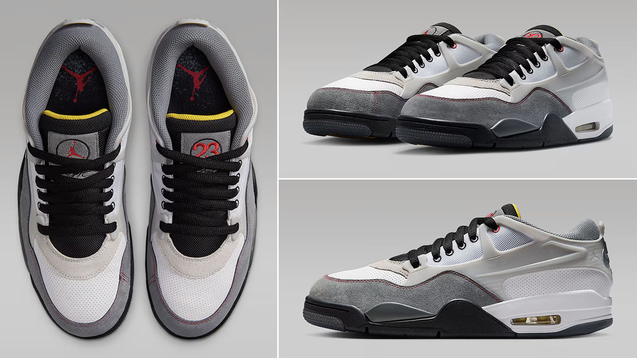 Air Jordan 4 RM Premium White Black Smoke Grey Fire Red IB8052-100