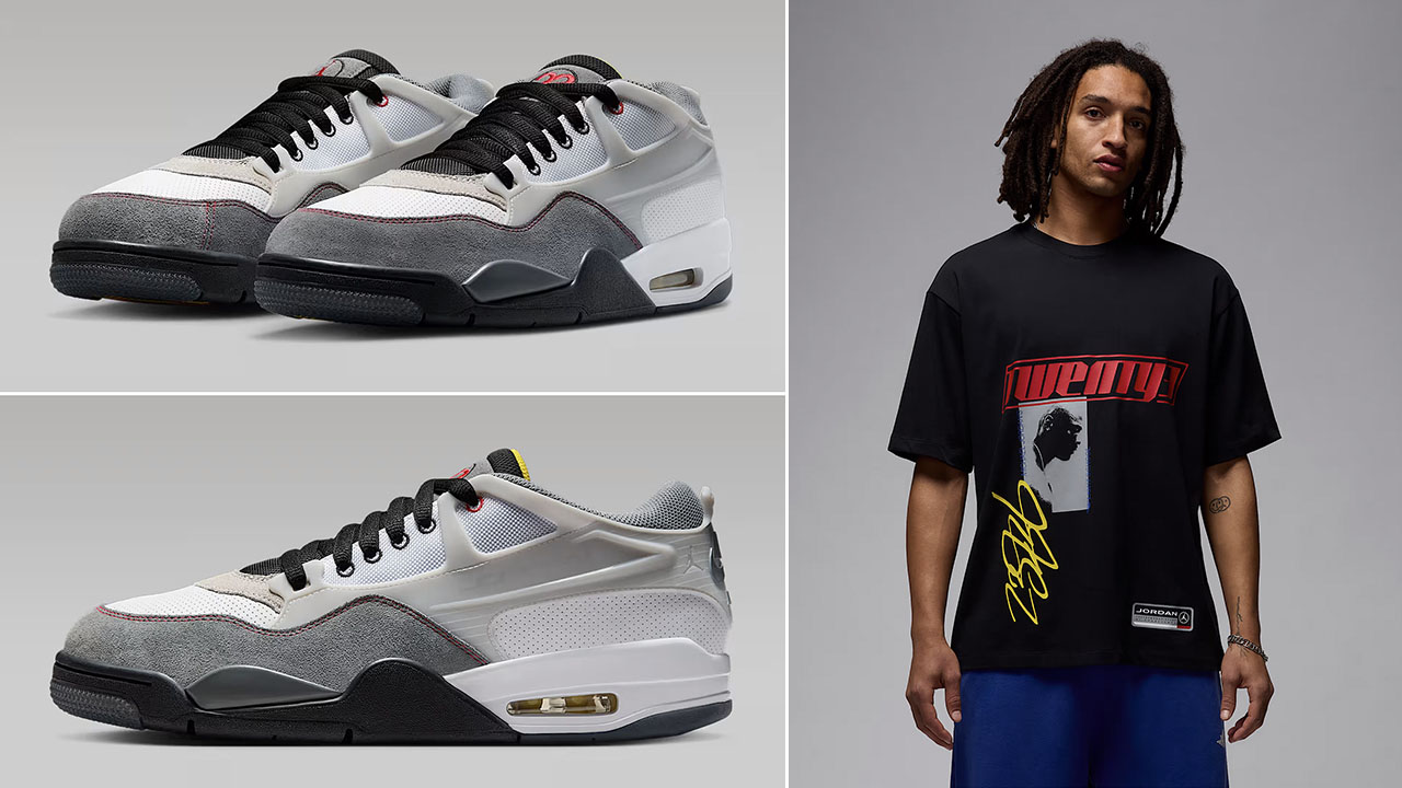 Air Jordan 4 RM Smoke Grey Shoes and Shirt Outfit