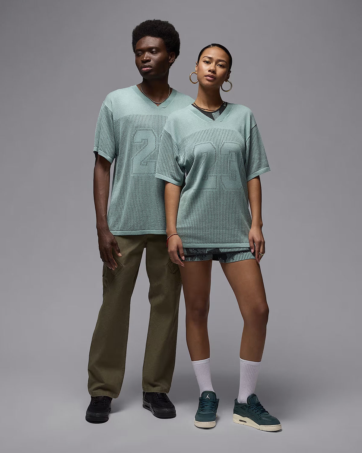 Air Jordan Mens Knit Jersey Top Mineral Green Outfit