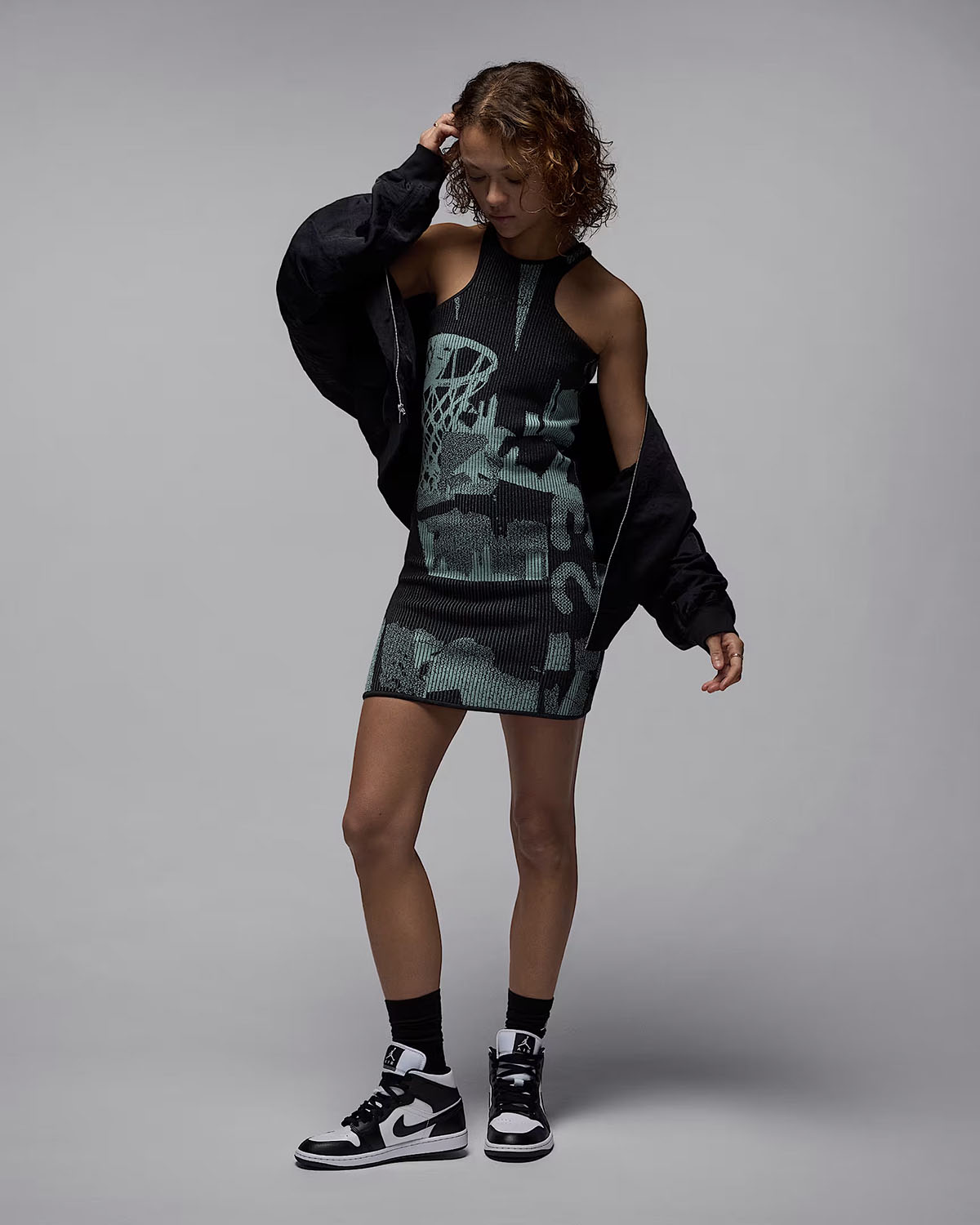 Air Jordan Womens Knit Dress Mineral Green Outfit