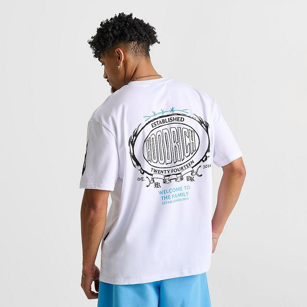 Hoodrich Noir T Shirt White University Blue 2