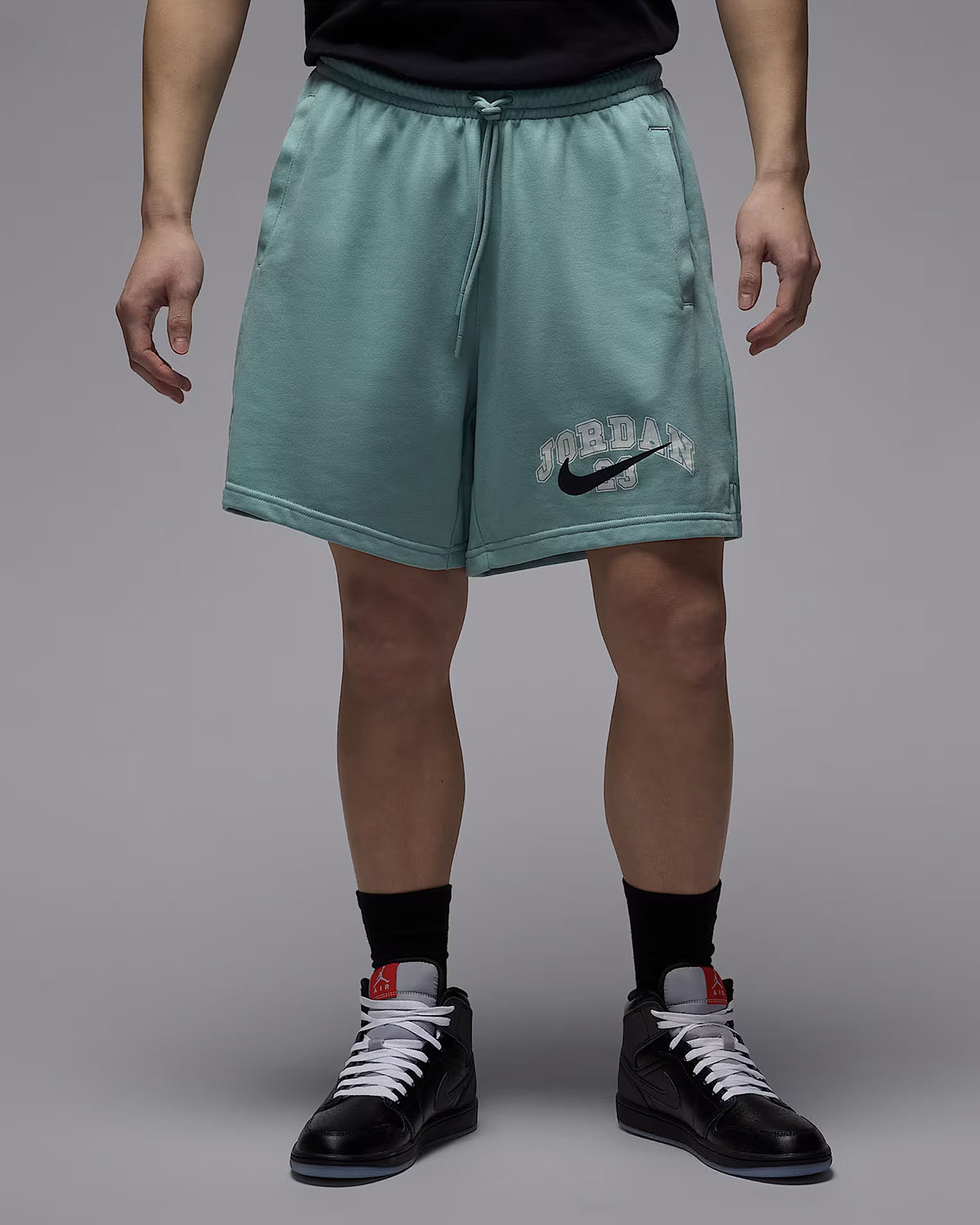 Jordaan MVP Mens French Terry Shorts Mineral Green 1