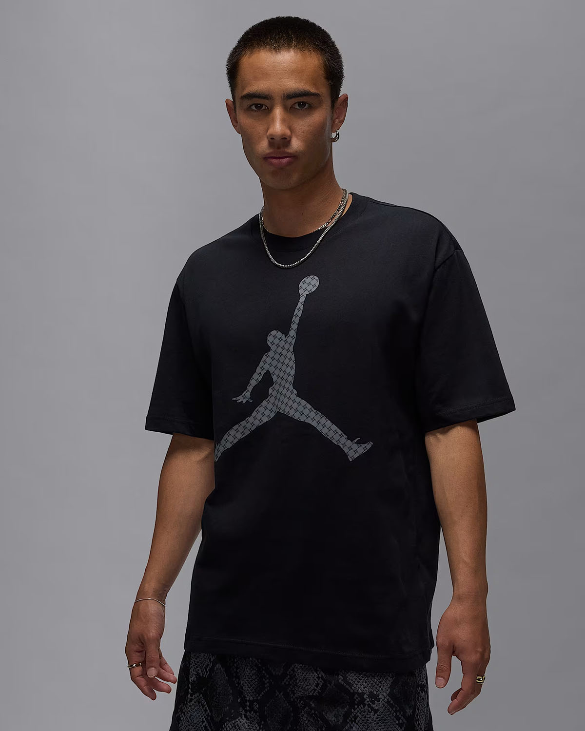 Jordan Brooklyn Mens T Shirt Black Iron Grey